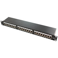 LogiLink Patchpanel 19" - RJ-45 - Cat6a - Schwarz - Metall - Rackeinbau - RJ45