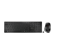 Cherry DW 9500 SLIM - Kabellos - RF Wireless + Bluetooth - Scherenschalter - QWERTY - Schwarz - Grau - Maus enthalten