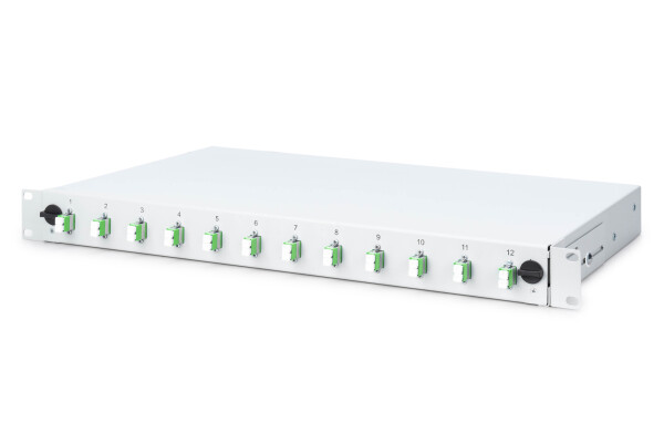 DIGITUS - DN-96331/9APC - LWL Spleißbox, bestückt, 12x LC DX, OS2, APC