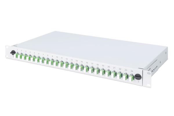 DIGITUS - DN-96332/9APC - LWL Spleißbox, bestückt, 24x LC DX, OS2, APC