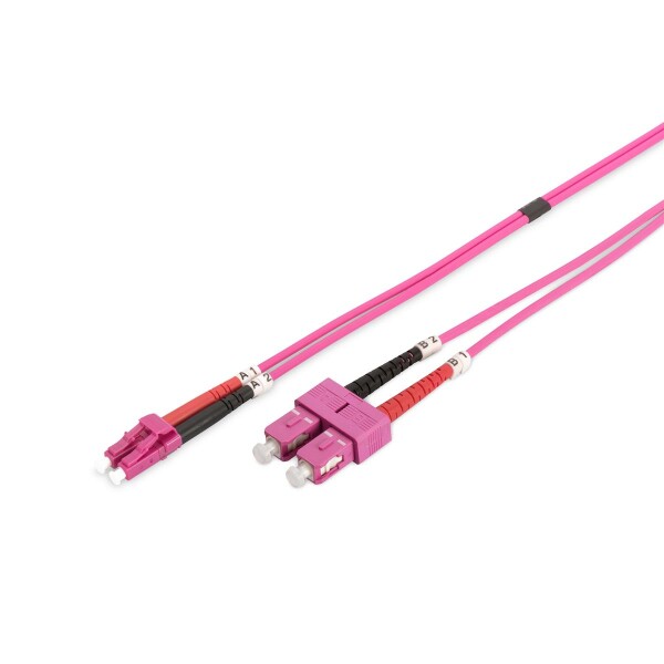 DIGITUS DK-2532-10/4 - LWL Patchkabel, Duplex, LC zu SC MM OM4 50/125 µ, 10 m