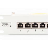 DIGITUS DN-91624S - CAT 6 Patch Panel, geschirmt, 24-port RJ45, 8P8C, LSA, 1HE, Schrankmontage, grau RAL 7035