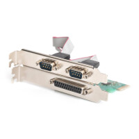 DIGITUS DS-30040-2 - Serial/Parallel I/O, 2/1-Port,PCIexpress 2-port serial, 1-port parallel