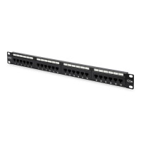 DIGITUS DN-91524U - DIGITUS CAT 5e Patch Panel, ungeschirmt, 24-Port RJ45, 8P8C, LSA, 1HE, Rack Mount, sw, 482x44x109