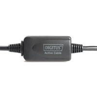 DIGITUS DA-73100-1 - Aktives USB 2.0 Verlängerungskabel, 10 m A/Stecker nach A/Buchse, schwarz