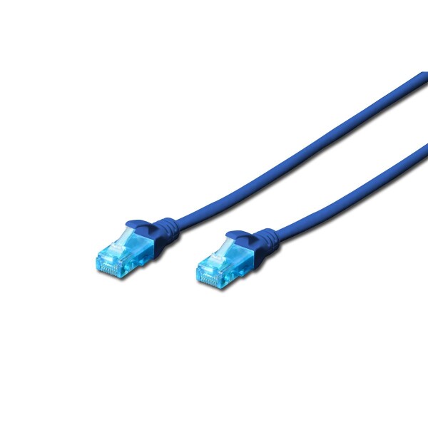 DIGITUS DK-1512-010/B - CAT 5e U-UTP Patchkabel, PVC AWG 26/7, Länge 1 m, Farbe Blau