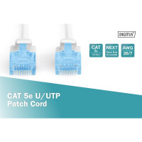 DIGITUS DK-1512-010/WH - CAT 5e U-UTP Patchkabel, PVC AWG 26/7, Länge 1 m, Farbe Weiß