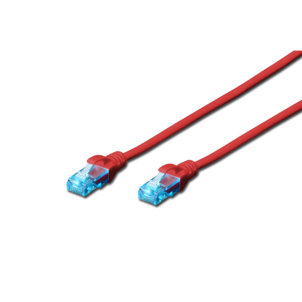 DIGITUS DK-1512-020/R - CAT 5e U-UTP Patchkabel, PVC AWG 26/7, Länge 2 m, Farbe Rot