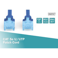 DIGITUS DK-1512-050/B - CAT 5e U-UTP Patchkabel, PVC AWG 26/7, Länge 5 m, Farbe Blau