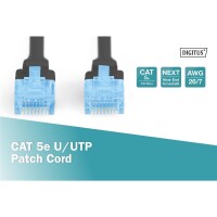 DIGITUS DK-1512-050/BL - CAT 5e U-UTP Patchkabel, PVC AWG 26/7, Länge 5 m, Farbe Schwarz