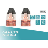 DIGITUS DK-1644-005/BL - CAT 6 S-FTP Patchkabel, Cu, LSZH AWG 27/7, Länge 0,5 m, Farbe Schwarz