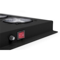 DIGITUS DN-19-FAN-4-SRV-B - Dachlüftereinheit für Unique Serverschränke 4 Lüfter, Thermostat, Schalter,schwarz (RAL 9005)