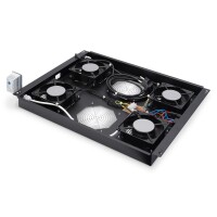 DIGITUS DN-19-FAN-4-SRV-B - Dachlüftereinheit für Unique Serverschränke 4 Lüfter, Thermostat, Schalter,schwarz (RAL 9005)