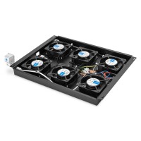 DIGITUS DN-19-FAN-6-SRV-B - Dachlüftereinheit für Unique Serverschränke 6 Lüfter, Schalter, Thermostat, schwarz (RAL 9005)