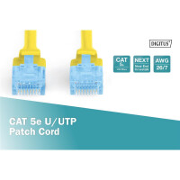 DIGITUS DK-1512-100/Y - CAT 5e U-UTP Patchkabel, PVC AWG 26/7, Länge 10 m, Farbe Gelb