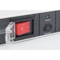 DIGITUS DN-95403 - 1HE Aluminium PDU, Rack Mount, 7x Schutzkontakt 16A, 4000W, 250VAC 50/60Hz, Überlastschutz