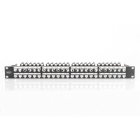 DIGITUS DN-91424 - Modulares Patch Panel, geschirmt, 48-Port Beschriftungsfeld, 1HE, Rack Mount, Sw RAL 9005