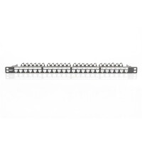 DIGITUS DN-91422 - Modulares Patch Panel, geschirmt, 24-Port Beschriftungseld, 0,5HE, Rack Mount, Sw RAL 9005