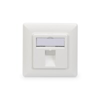 DIGITUS DN-93811 - Frontplatte für Keystone Jacks, 1x RJ45 Staubschutz, 80x80 + Zentralplatte, reinweiß,