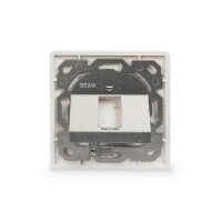 DIGITUS DN-93811 - Frontplatte für Keystone Jacks, 1x RJ45 Staubschutz, 80x80 + Zentralplatte, reinweiß,