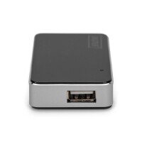 DIGITUS DA-70220 - USB 2.0, 4-Port Hub, 4x USB A/F, 1x USB Bmini/F inkl. USB A/M zu mini5P Kabel