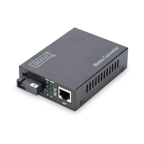 DIGITUS DN-82123 - Gigabit Ethernet Medienkonverter, Singlemode, BiDi Tx1550nm / Rx1310nm, SC connector, bis zu 20km