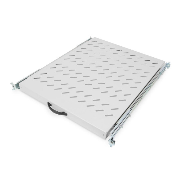 DIGITUS DN-19-TRAY-2-800 - 1HE ausziehb. Fachboden für 800 mm tiefe Schränke 40x484x568 mm, bis 25 kg, grau (RAL 7035)