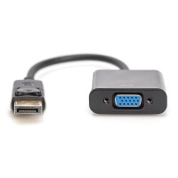 DIGITUS AK-340403-001-S - DisplayPort Adapterkabel, DP - HD15 St/Bu, 0.15m,m/Verriegelung DP 1.2 komp., CE, sw