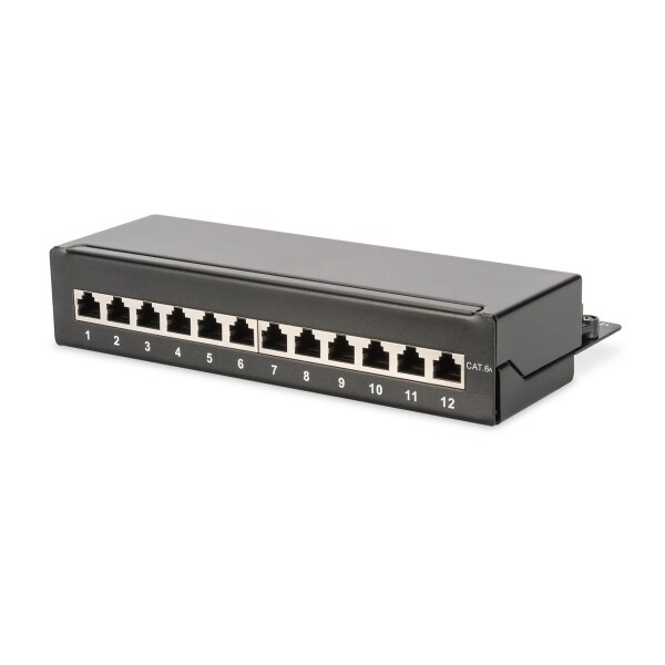 DIGITUS DN-91612SD-EA - Desktop CAT 6A, Patch Panel, geschirmt Klasse EA, 12-port RJ45, 8P8C, LSA
