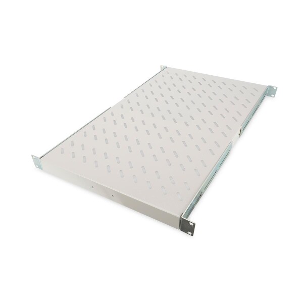 DIGITUS DN-19-TRAY-1-1000 - 1HE Fachboden festeinb. f. Schr. ab 1000 mm Tiefe 44x483x737 mm, bis 100 kg, grau (RAL 7035)